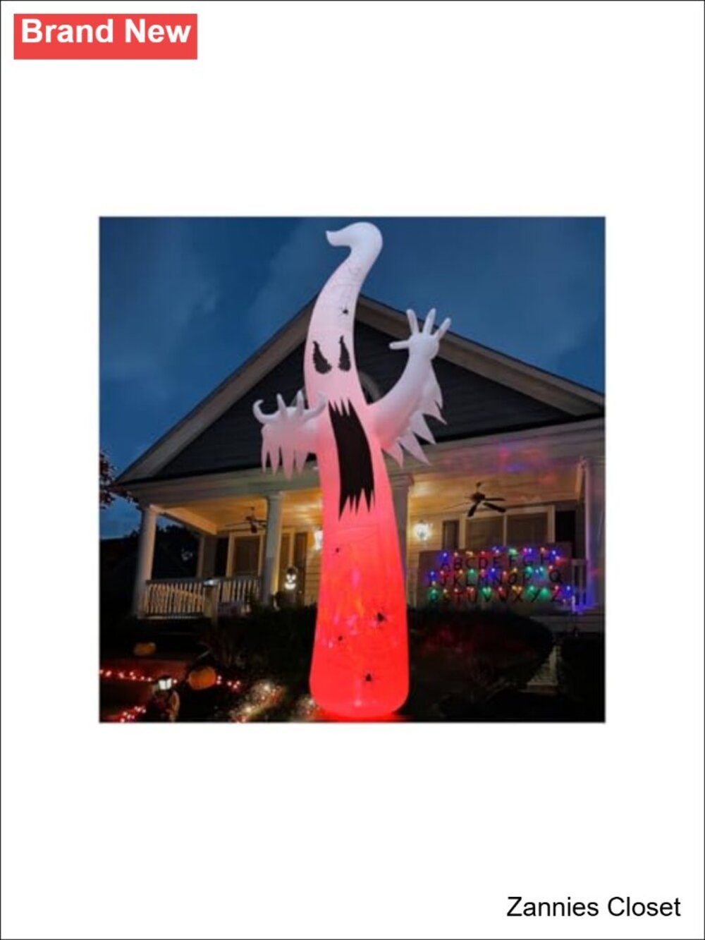 👻 GOOSH 12 FT Halloween Inflatable Ghost with Built-in LEDs Yard Decor
